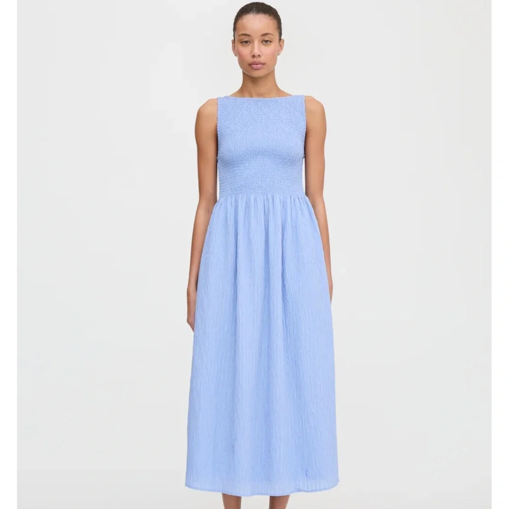 Hill House Cosima Dress, Bluebird Tonal Seersucker, Small - Picture 4 of 4